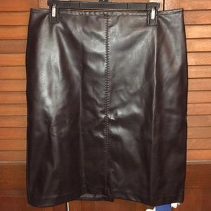 George chocolate brown faux leather skirt
